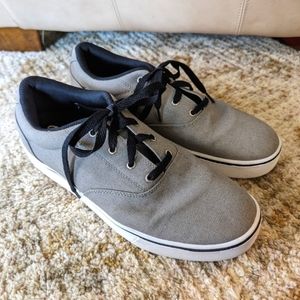 EUC Heelys Launch 20 Gray Canvas Wheel Lace Up Low Skate Sneakers Mens size 13